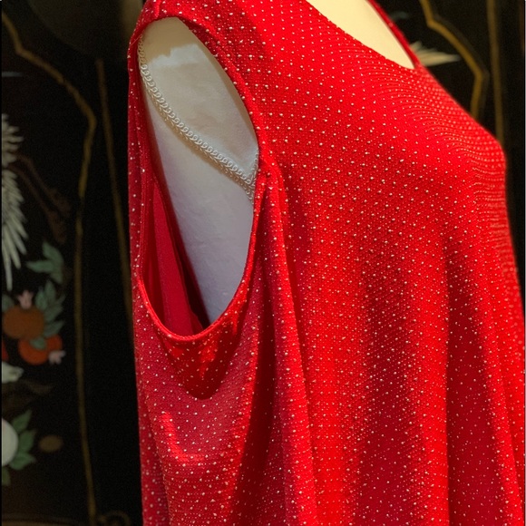 NWOT: Ruby Rd Red Open Shoulder Top - Picture 5 of 7